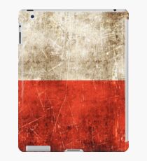 Vintage Aged and Scratched Polish Flag iPad Case/Skin