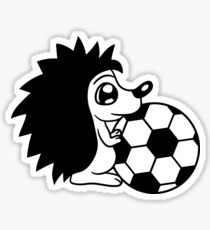 Pegatina jugar pelota de fútbol deporte club peligroso estallido kicker pequeño dulce lindo erizo otoño invierno espinas cómico dibujos animados clipart