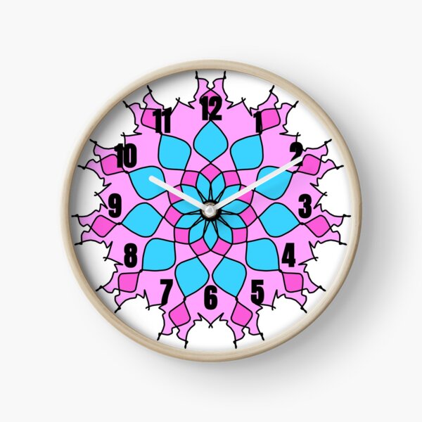 Artikel-Vorschau von Rosa u. Erröten rosafarbener Uhr-Entwurf mit Zahlen für Mädchen, designt und verkauft von Geo  Artwork.