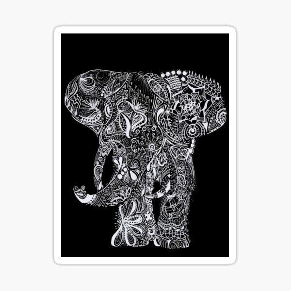 Elefante Maori BLACK Sticker