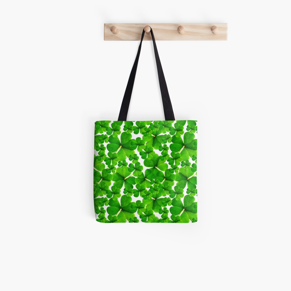 Falling Shamrock Pattern with Whitebackground Tote Bag