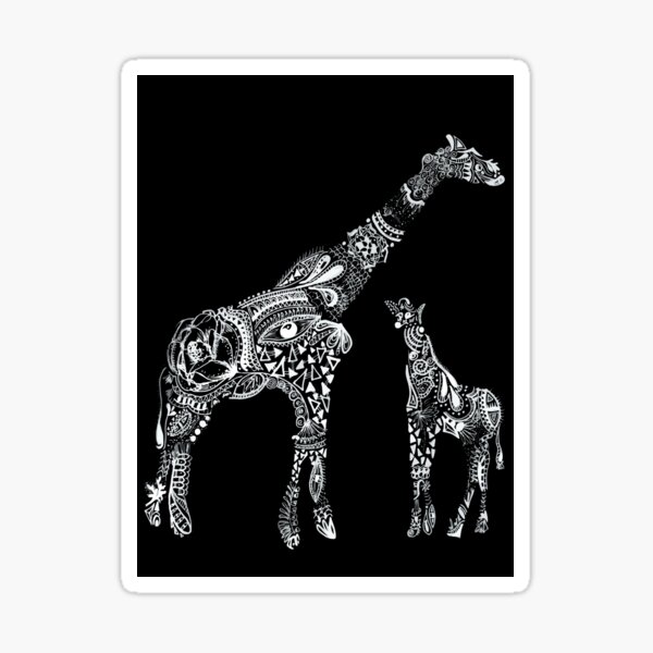 Girafa Maori Black Sticker