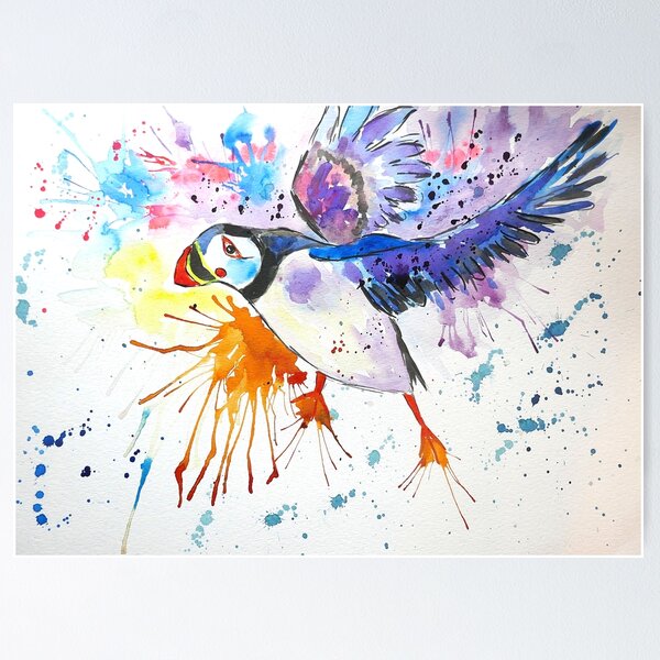 Item preview, Colourful Flying Puffin designed and sold by Casimirasart.