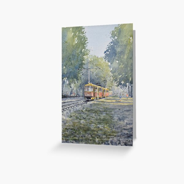 " The tram home " Krasnodar, Russia Greeting Card