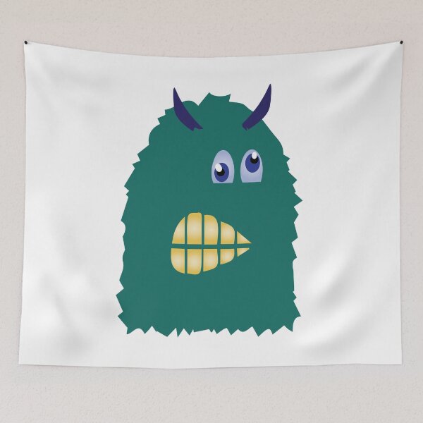Item preview, Monster grim face with horns designed and sold by tarek25.
