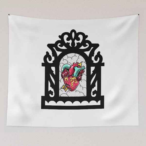 Item preview, Ornate Tombstone Anatomical Heart Tattoo Flash designed and sold by Ella Mobbs.