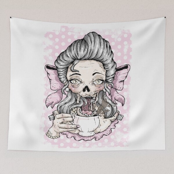 Item preview, Zombie Tea Lady Tattoo Flash designed and sold by Ella Mobbs.