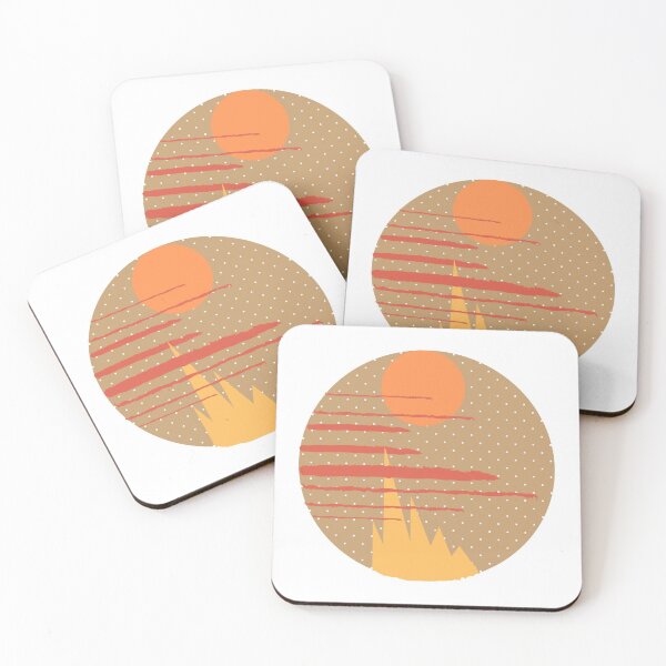 Item preview, sun,red clouds,mountains,colourful shapes, trendy sunset, designed and sold by Urban Binge.