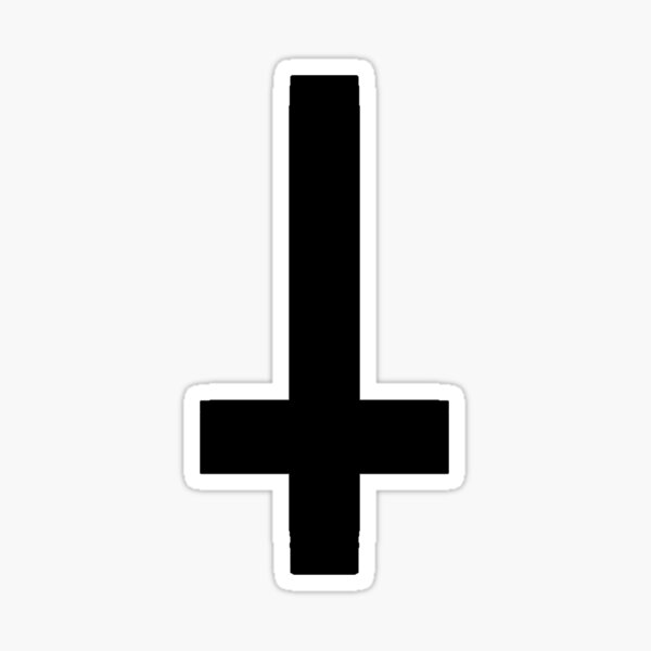 Simple cross (black) Sticker