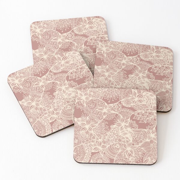 Item preview, Dusty Rose Pink Flower Doodles designed and sold by Julie Erin Designs.