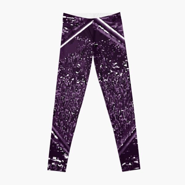 Purple Diamond VHS Glitch Art Leggings
