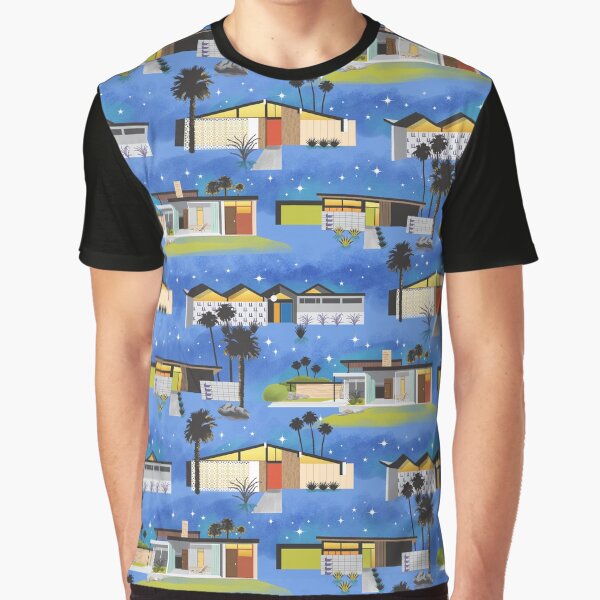 Item preview, Mid Century Modern Homes of the Desert Under a Night Sky with Stars designed and sold by vinpauld.