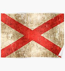 Vintage Aged and Scratched Northern Ireland Flag Poster