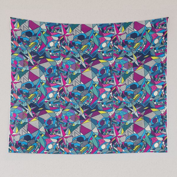 Item preview, Geometric Blue Sugar Skull designed and sold by iamdanry.