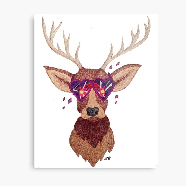 Deer in the Headlights Metal Print