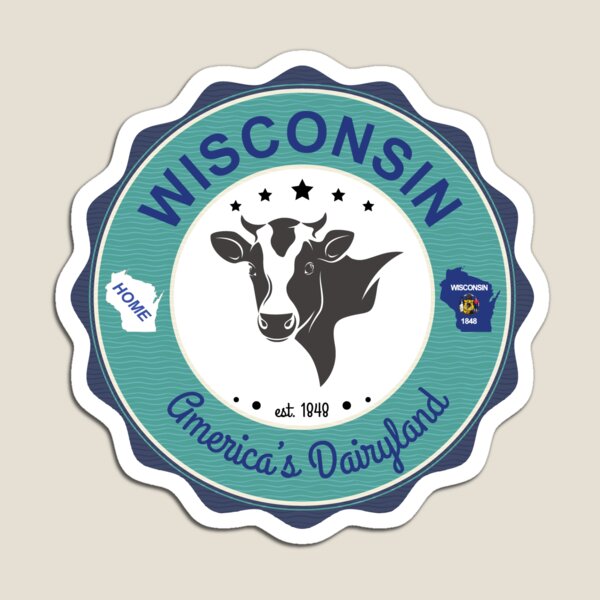 Wisconsin - America's Dairyland - Badge Magnet