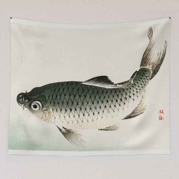Item preview, Carp by Kōno Bairei (1844-1895) Bairei Gakan designed and sold by MerchPrints.