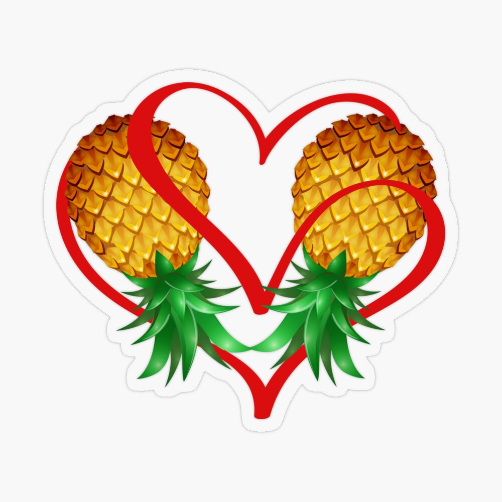 Couple Swinger Upside Down Pineapple with Heart/ image