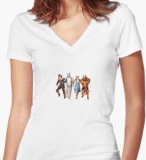 Scarecrow, Tin Man, Dorothy, and the Cowardly Lion Women's Fitted V-Neck T-Shirt