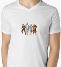 Scarecrow, Tin Man, Dorothy und der Feige Löwe T-Shirt mit V-Ausschnitt