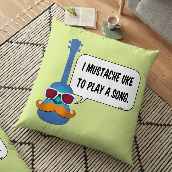 Mustache Uke Floor Pillow