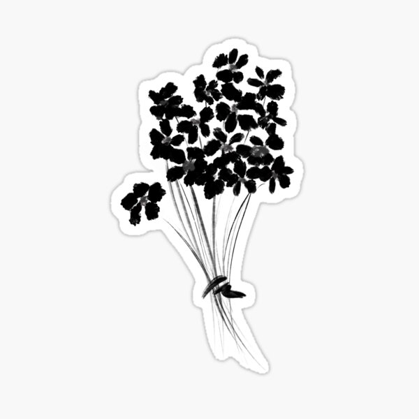 Bouquet of flowers, ink Sticker