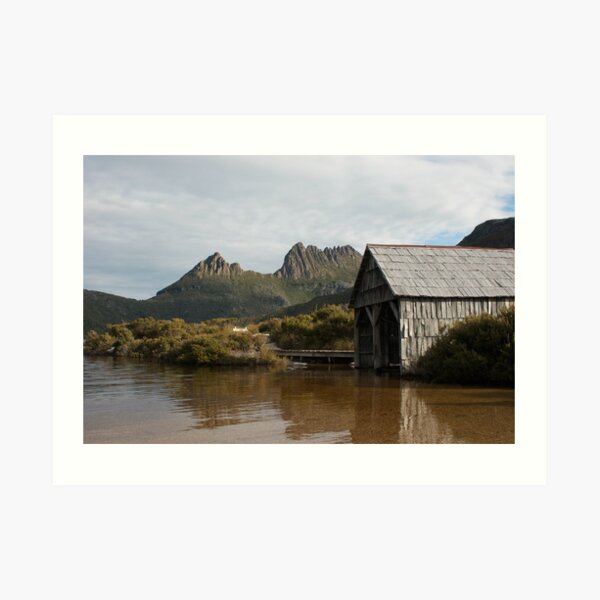 Towering Above - Dove Lake Boat Shed, Cradle Mountain Art Print