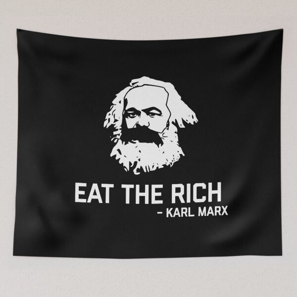 Item preview, Karl Marx - Eat the Rich - Fake history Qoutes designed and sold by ScapegoatPrints.