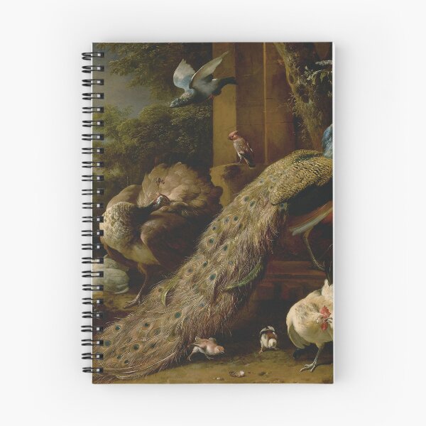 Item preview, A Peacock and Pea Hen with a Crane, Chickens and other Birds in a Landscape - Melchior d'Hondecoeter designed and sold by themasters.