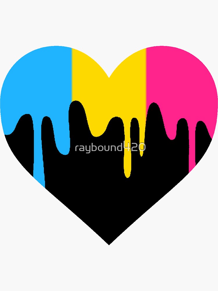 Pansexual Heart Sticker By Raybound420 Redbubble 3494