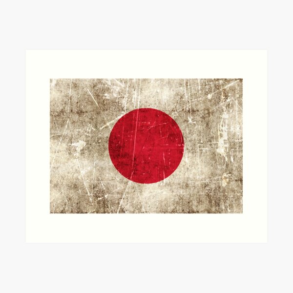 Japanese Hinomaru National Flag Dirty & Faded pair 50mm Car/Motorcycle Stickers 