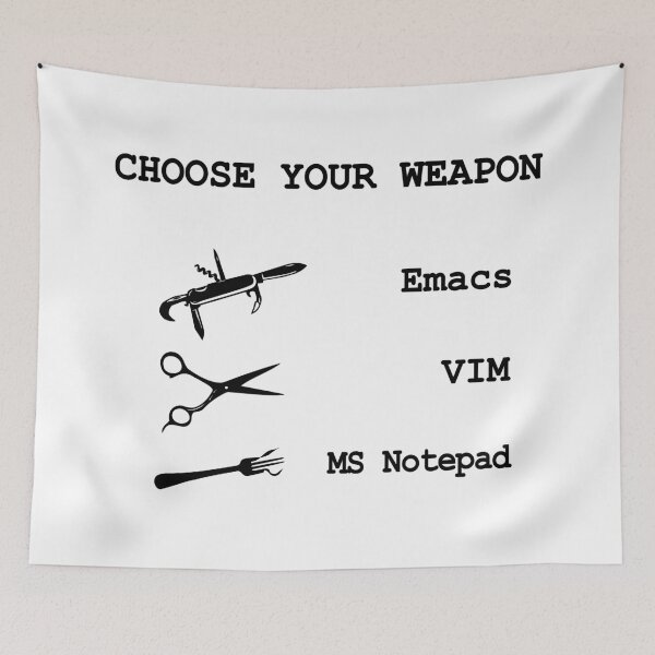 Item preview, Emacs Vs VIM Vs Notepad Text Editors Programmers  designed and sold by alltheprints.