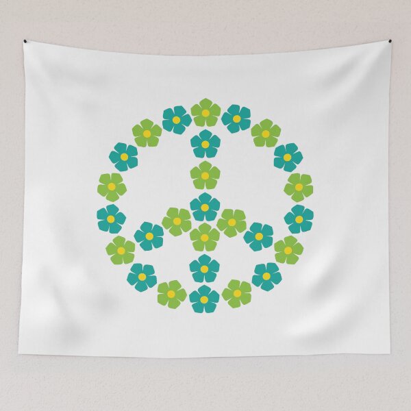 Item preview, Flowers Peace Sign. Let Peace Bloom designed and sold by alltheprints.
