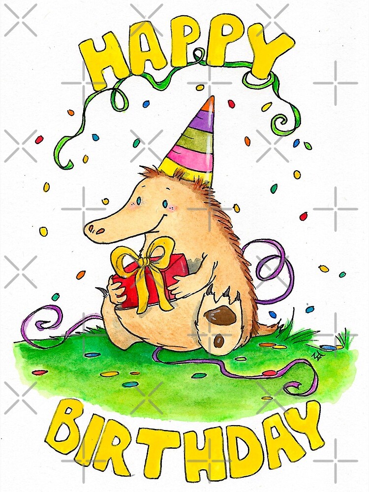 Carte De Vœux Carte D Anniversaire Echidna Par Nicole Janes Par Nicolejanes Redbubble