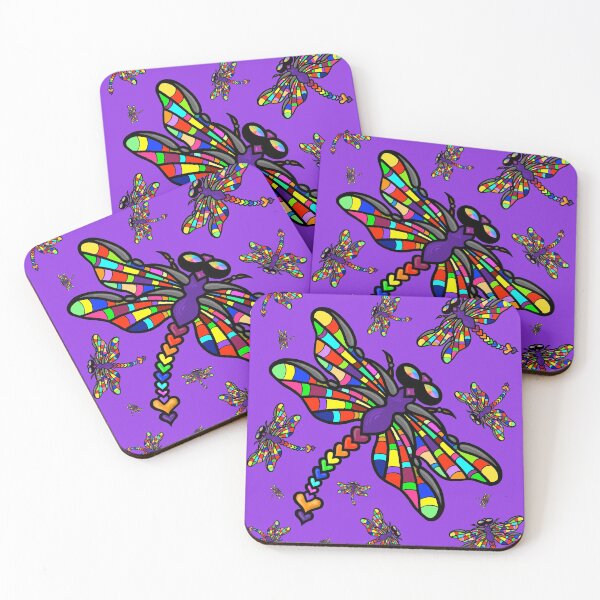 Item preview, Colourful Dragonflies. The original multi-coloured Dragonflyght - on Ultra Violet! by Amanda M Lucas designed and sold by Amanda Lucas.