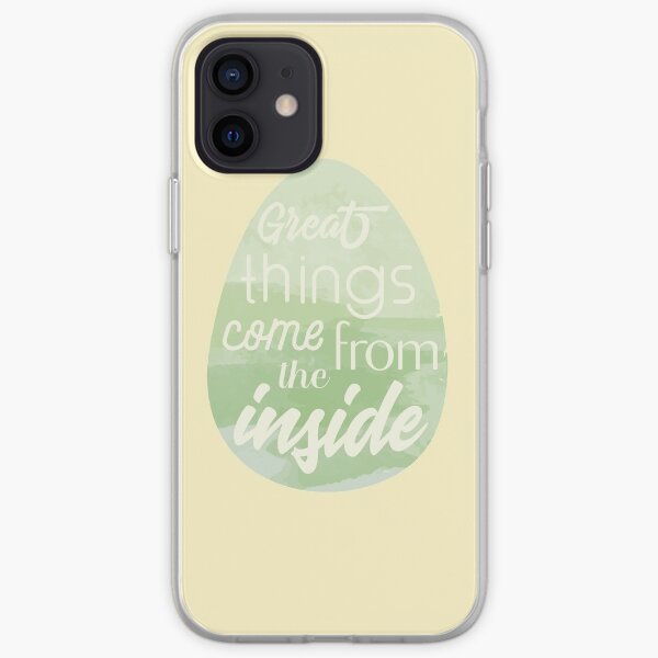 Green Watercolored Easter Egg "Great Things Come From The Inside" iPhone Soft Case