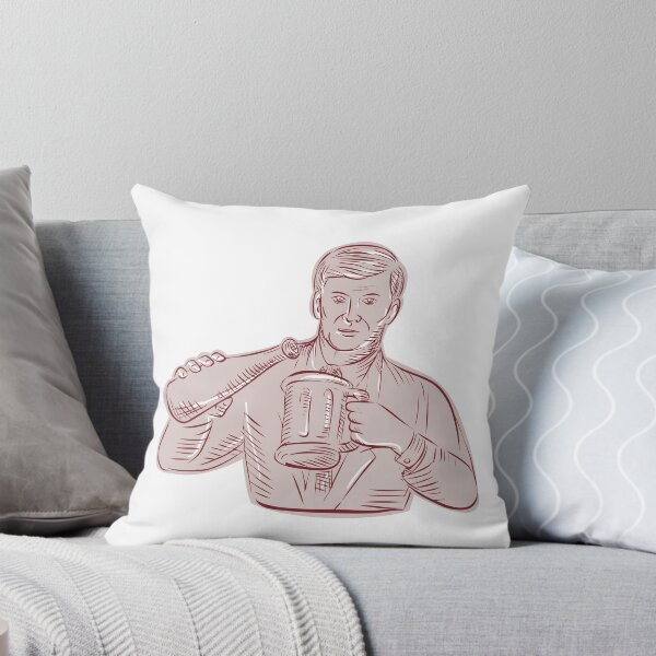 Item preview, Man Pouring Beer Mug Etching designed and sold by patrimonio.