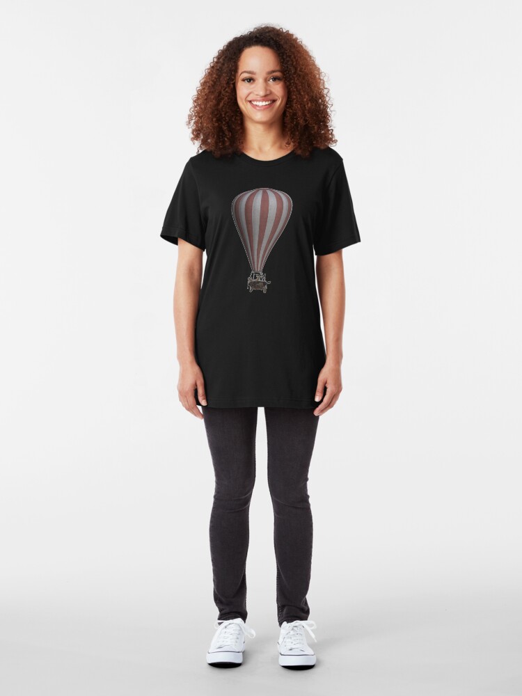 Alternate view of Steampunk Hot Air Balloon Airship Print Slim Fit T-Shirt