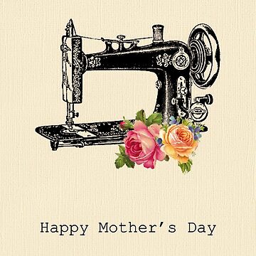 Artwork thumbnail, Vintage Sewing Machine - Mother's Day Card by RumourHasIt
