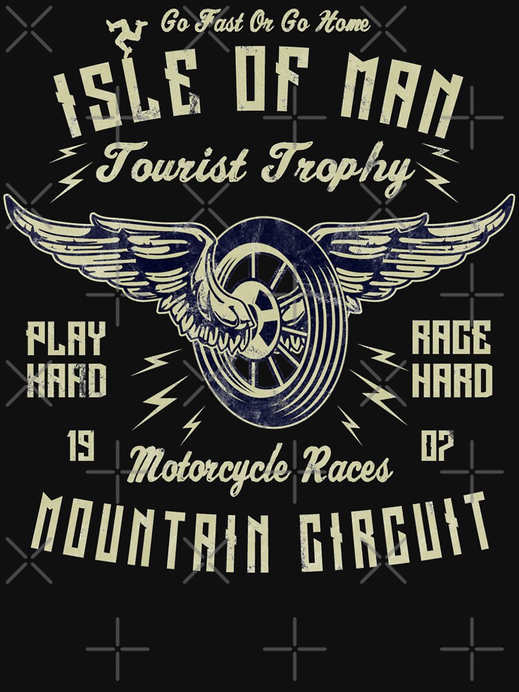 Isle Of Man TT Racing Vintage Biker Wings Wheel Tourist Trophy Bike Races Retro Graphic by thespottydogg