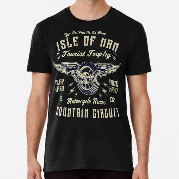 Isle Of Man TT Racing Vintage Biker Wings Wheel Tourist Trophy Bike Races Retro Graphic Premium T-Shirt