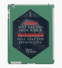 Vinilo o funda para iPad Cita de: Albert Einstein sobre lógica e imaginación - Camisetas, pósters, pegatinas y regalos
