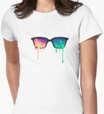 Abstract Polygon Multi Color Cubism Low Poly Triangle Design Women's Fitted T-Shirt