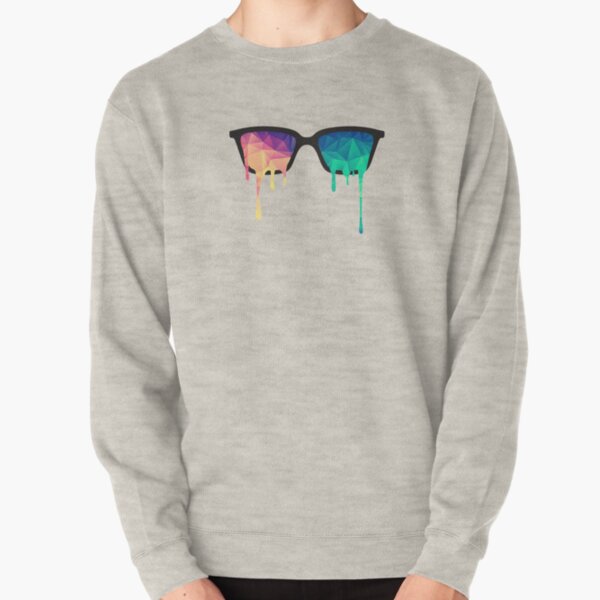Abstract Polygon Multi Color Cubism Low Poly Triangle Design Pullover Sweatshirt
