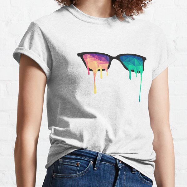 Abstract Polygon Multi Color Cubism Low Poly Triangle Design Classic T-Shirt