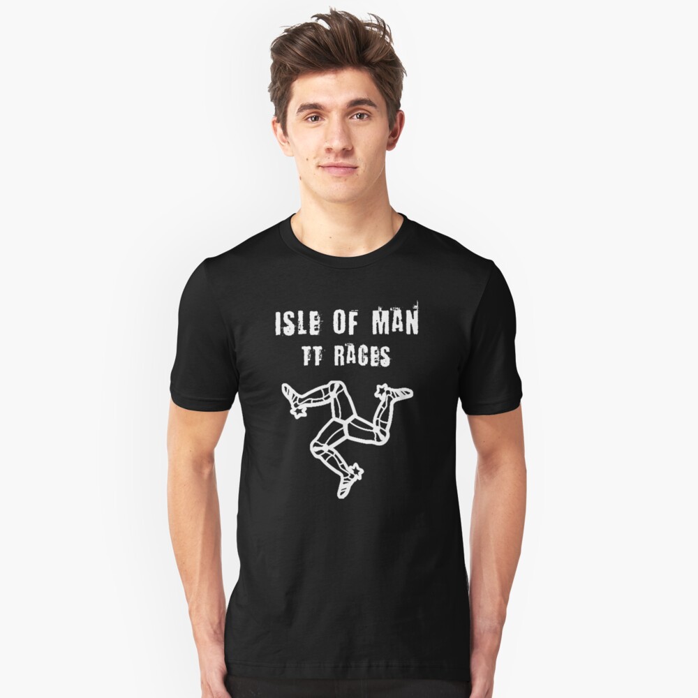 Isle Of Man TT Races 3 Legs Of Man Flag Vintage Retro Celtic Manx Racing Graphic Slim Fit T-Shirt