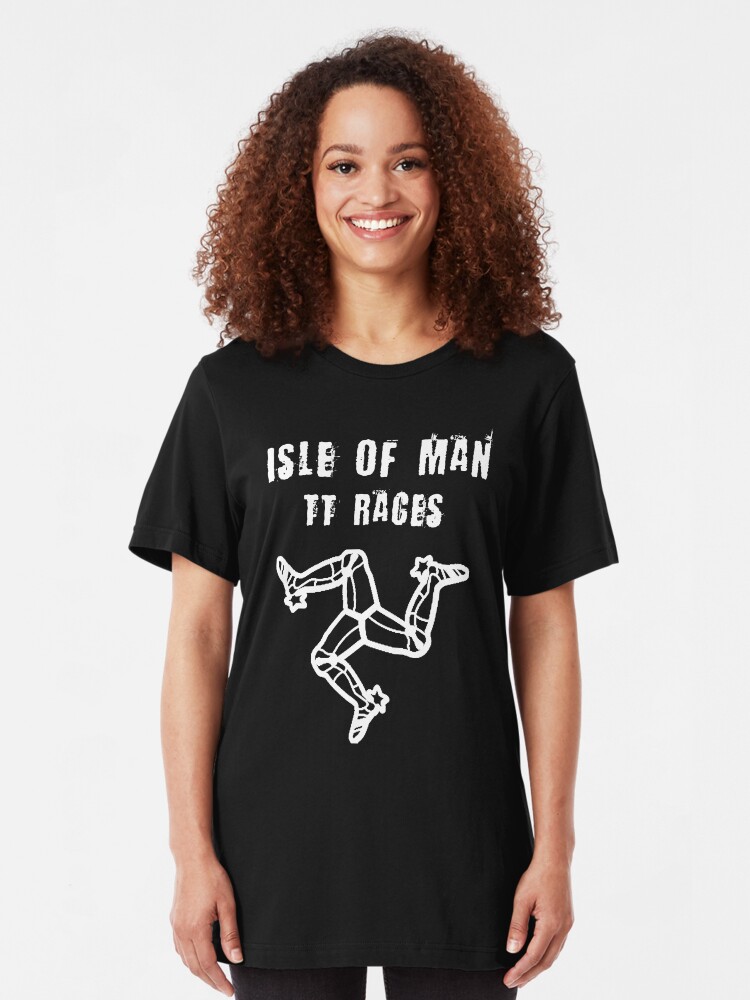 Alternate view of Isle Of Man TT Races 3 Legs Of Man Flag Vintage Retro Celtic Manx Racing Graphic Slim Fit T-Shirt