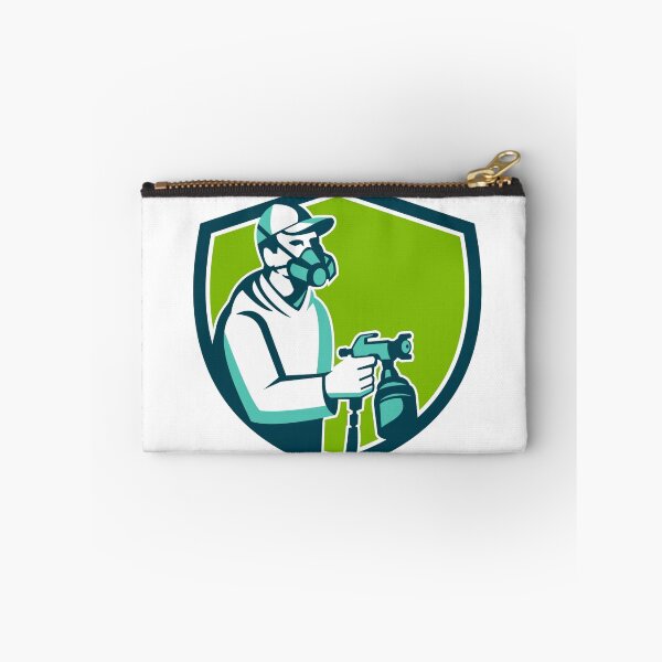 Item preview, Spray Paint Gun Painter Spraying Shield Retro designed and sold by patrimonio.