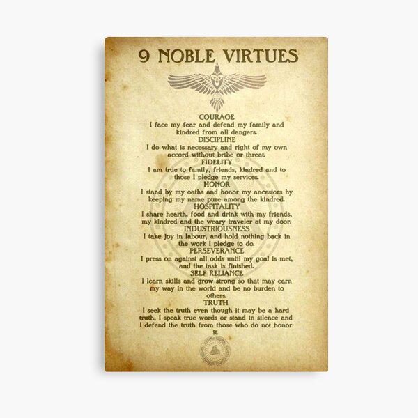 9 virtudes nobles Lienzo