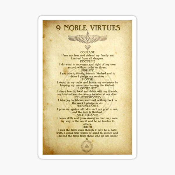 9 Noble Virtues Sticker